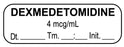 Medical Use Labels - Anesthesia Label, dexmedeTOMidine 4 mcg/mL Date Time Initial, 1-1/2" x 1/2"