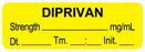 Medical Use Labels - Anesthesia Label, Diprivan mg/mL DTI 1-1/2" x 1/2"