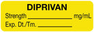 Medical Use Labels - Anesthesia Label, Diprivan mg/mL, 1-1/2" x 1/2"