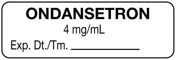 Medical Use Labels - Anesthesia Label, Ondansetron 4 mg/mL, 1-1/2" x 1/2"