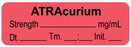 Medical Use Labels - Anesthesia Label, Atracurium mg/mL Date Time Initial, 1-1/2" x 1/2"