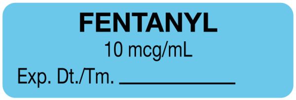 Medical Use Labels - Anesthesia Label, Fentanyl 10 mcg/mL, 1-1/2" x 1/2"