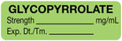 Medical Use Labels - Anesthesia Label, Glycopyrrolate mg/mL, 1-1/2" x 1/2"