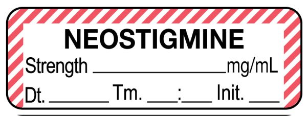 Medical Use Labels - Anesthesia Label, Neostigmine mg/mL DTI 1-1/2" x 1/2"