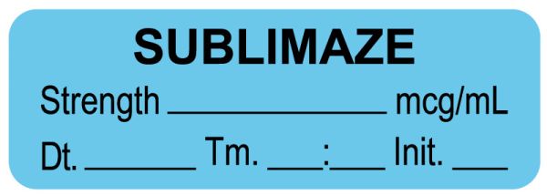 Medical Use Labels - Anesthesia Label, Sublimaze mcg/mL Date Time Initial, 1-1/2" x 1/2"