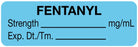 Medical Use Labels - Anesthesia Label, Fentanyl mg/mL, 1-1/2" x 1/2"