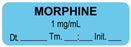 Medical Use Labels - Anesthesia Label, Morphine 1mg/mL Date Time Initial, 1-1/2" x 1/2"