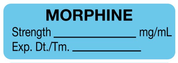 Medical Use Labels - Anesthesia Label, Morphine mg/mL, 1-1/2" x 1/2"