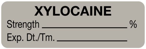 Medical Use Labels - Anesthesia Label, Xylocaine %, 1-1/2" x 1/2"