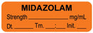 Medical Use Labels - Anesthesia Label, Midazolam mg/mL Date Time Initial, 1-1/2" x 1/2"