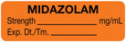 Medical Use Labels - Anesthesia Label, Midazolam mg/mL, 1-1/2" x 1/2"