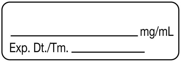 Medical Use Labels - Anesthesia Label, No Drug Name, 1-1/2" x 1/2"