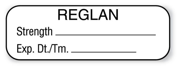 Medical Use Labels - Anesthesia Label, Reglan mg/mL, 1-1/2" x 1/2"