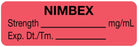 Medical Use Labels - Anesthesia Label, Nimbex mg/mL, 1-1/2" x 1/2"