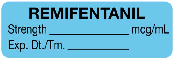 Medical Use Labels - Anesthesia Label, Remifentanil mcg/mL, 1-1/2" x 1/2"