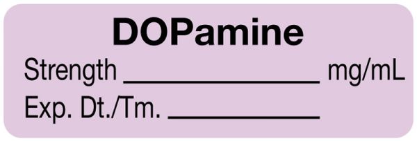 Medical Use Labels - Anesthesia Label, DOPamine mg/mL, 1-1/2" x 1/2"