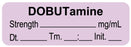 Medical Use Labels - Anesthesia Label, Dobutamine mg/mL Date Time Initial, 1-1/2" x 1/2"