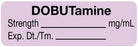 Medical Use Labels - Anesthesia Label, DOBUTamine mg/mL, 1-1/2" x 1/2"