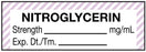 Medical Use Labels - Anesthesia Label, Nitroglycerine mg/mL, 1-1/2" x 1/2"