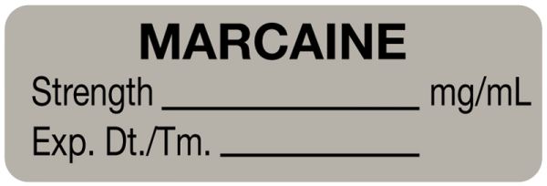 Medical Use Labels - Anesthesia Label, Marcaine mg/mL, 1-1/2" x 1/2"