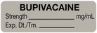 Medical Use Labels - Anesthesia Label, Bupivacaine mg/mL, 1-1/2" x 1/2"