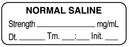 Medical Use Labels - Anesthesia Label, Normal Saline mg/mL Date Time Initial, 1-1/2" x 1/2"