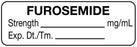 Medical Use Labels - Anesthesia Label, Furosemide mg/mL, 1-1/2" x 1/2"