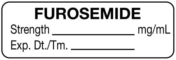 Medical Use Labels - Anesthesia Label, Furosemide mg/mL, 1-1/2" x 1/2"