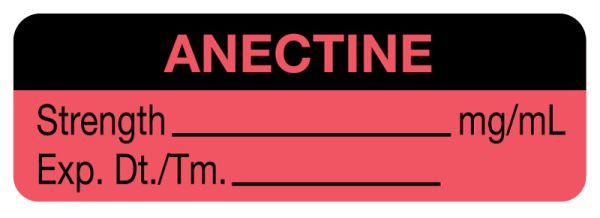 Medical Use Labels - Anesthesia Label, Anectine mg/mL, 1-1/2" x 1/2"