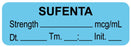 Medical Use Labels - Anesthesia Label, Sufenta mcg/mL Date Time Initial, 1-1/2" x 1/2"