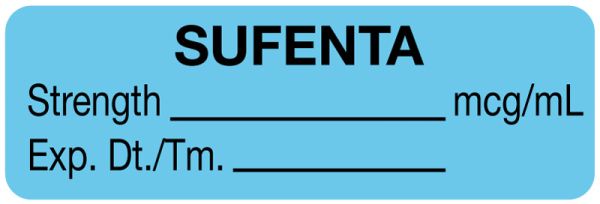 Medical Use Labels - Anesthesia Label, Sufenta mcg/mL, 1-1/2" x 1/2"