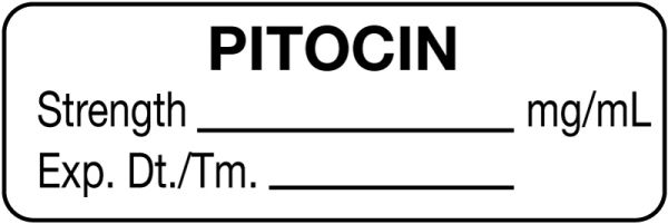 Medical Use Labels - Anesthesia Label, Pitocin mg/mL, 1-1/2" x 1/2"