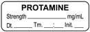 Medical Use Labels - Anesthesia Label, Protamine mg/mL Date Time Initial, 1-1/2" x 1/2"