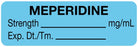 Medical Use Labels - Anesthesia Label, Meperidine mg/mL, 1-1/2" x 1/2"