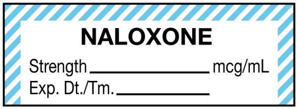 Medical Use Labels - Anesthesia Label, Naloxone mg/mL, 1-1/2" x 1/2"