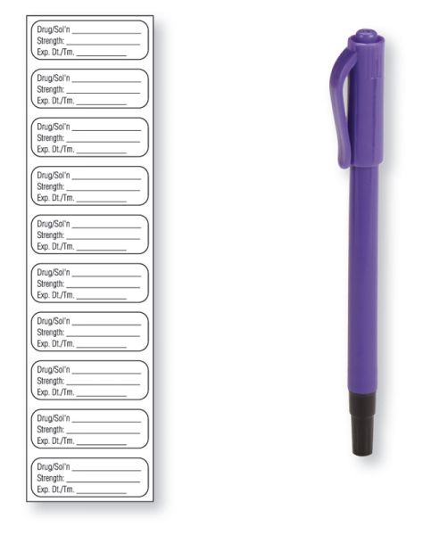 Medical Use Labels - 10-label Sheet w/Dual-Tip Marker, 1-1/2" x 1/2"