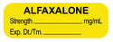 Medical Use Labels - Anesthesia Labels, Alfaxalone mg/mL, 1-1/2" x 1/2"