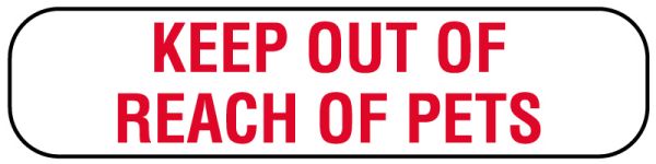 Medical Use Labels - KEEP OUT OF REACH OF PETS Label, 1-5/8" x 3/8"