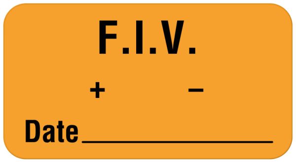 Medical Use Labels - FIV Label, 1-5/8" x 7/8"