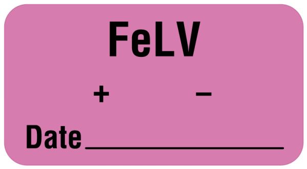 Medical Use Labels - FeLV Label, 1-5/8" x 7/8"