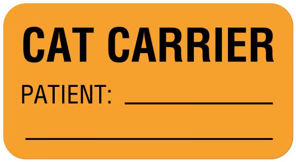 Medical Use Labels - CAT CARRIER PATIENT:__, Communication Label, 1-5/8" x 7/8"