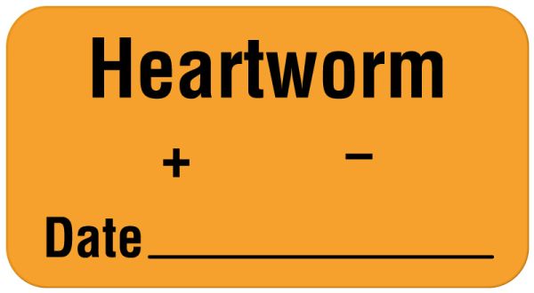 Medical Use Labels - Heartworm Label, 1-5/8" x 7/8"