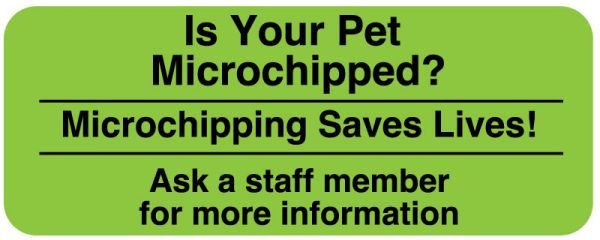 Medical Use Labels - MICROCHIP, Communication Label, 2-1/4" x 7/8"