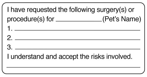 Medical Use Labels - Authorization and Consent for Treatment Label, 4" x 2"