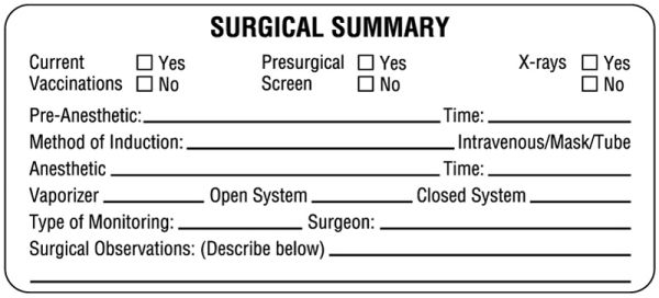 Medical Use Labels - Examination Record Label, 3-3/8" x 1-1/2"