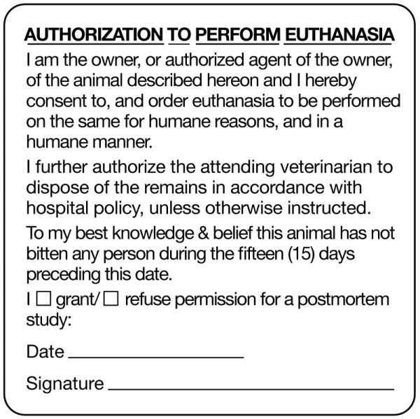 Medical Use Labels - Authorization and Consent for Treatment Label, 2-1/2" x 2-1/2"