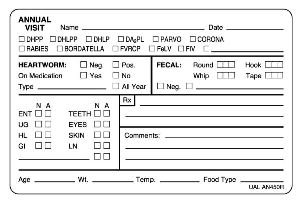 Medical Use Labels - Annual Examination Record Label, 4" x 2-5/8"