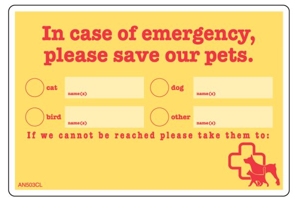 Medical Use Labels - SAVE OUR PETS Label, 5-1/2" x 3-3/4"