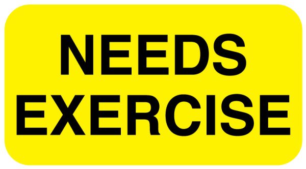 Medical Use Labels - NEEDS EXERCISE, 1-5/8" x 7/8"