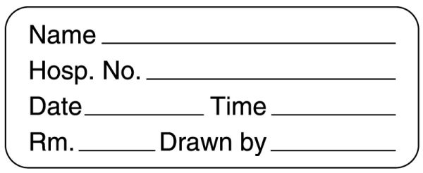 Medical Use Labels - Blood Identification Label, 2-1/4" x 7/8"